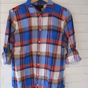 Jcrew plaid button front shirt size 10 C12